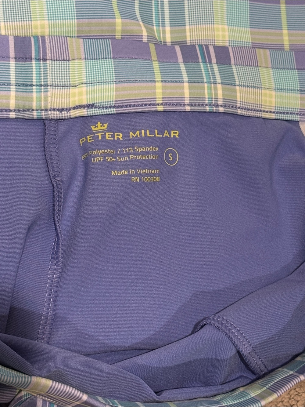 Peter Millar Lavender and Mint Plaid Golf Skirt - Picture 3 of 3